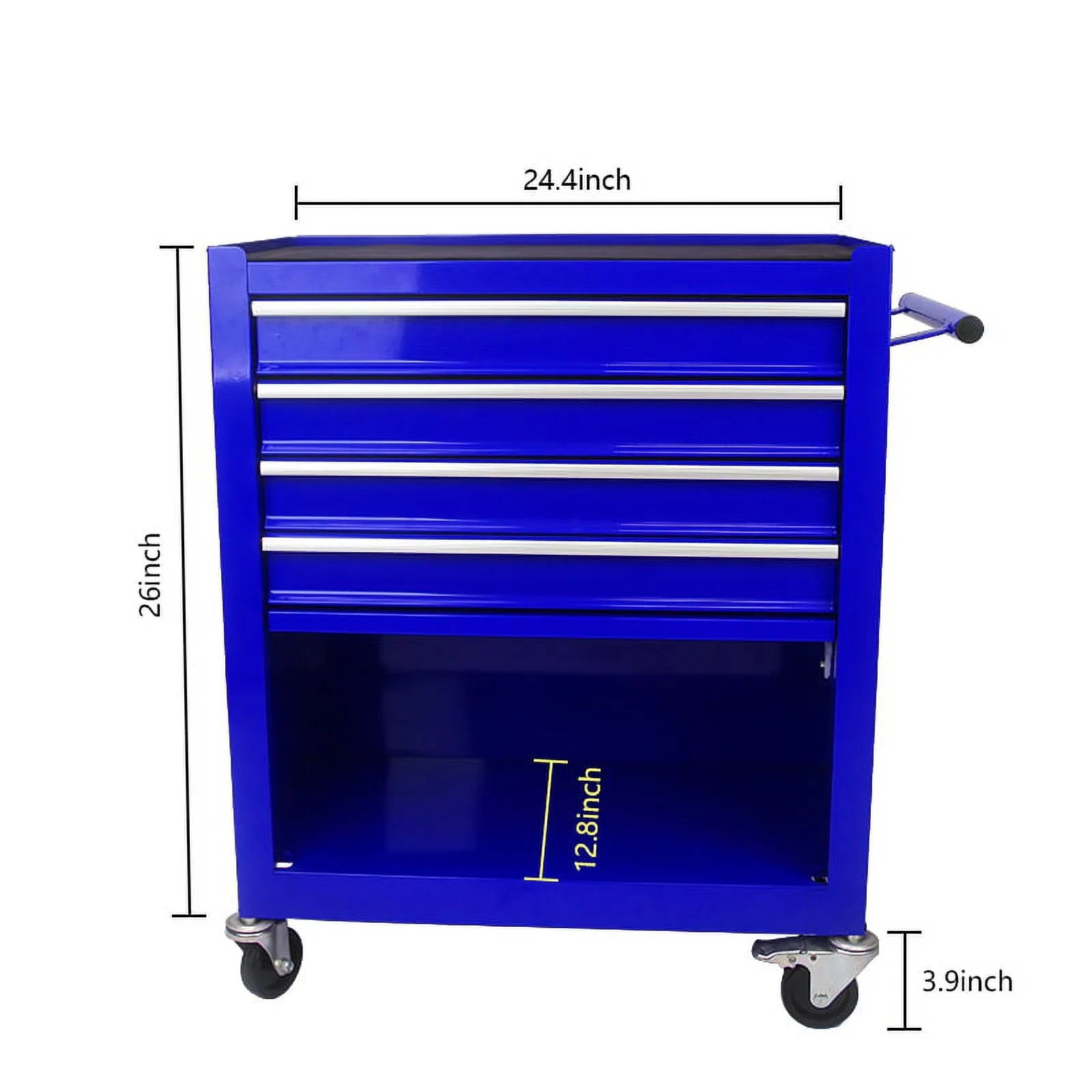 Yesfshion Mechanics Rolling Tool Storage Cabinet 4 Drawer Tool Chest Cart with Wheels for Repair Projects Workshop Home
