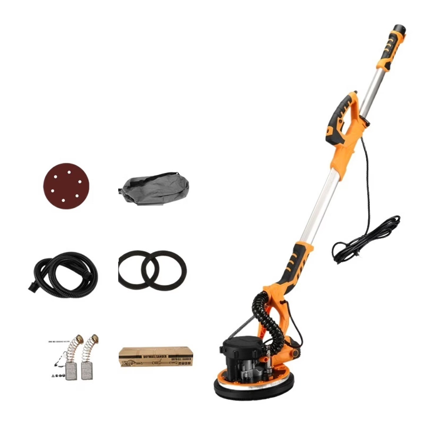 9-inch Electric Drywall Sander 225MM Wall Grinding Machine Putty Dustless Self -vacuum LED Long Rod Polishing Sand Paper Machine ,Low Vibration