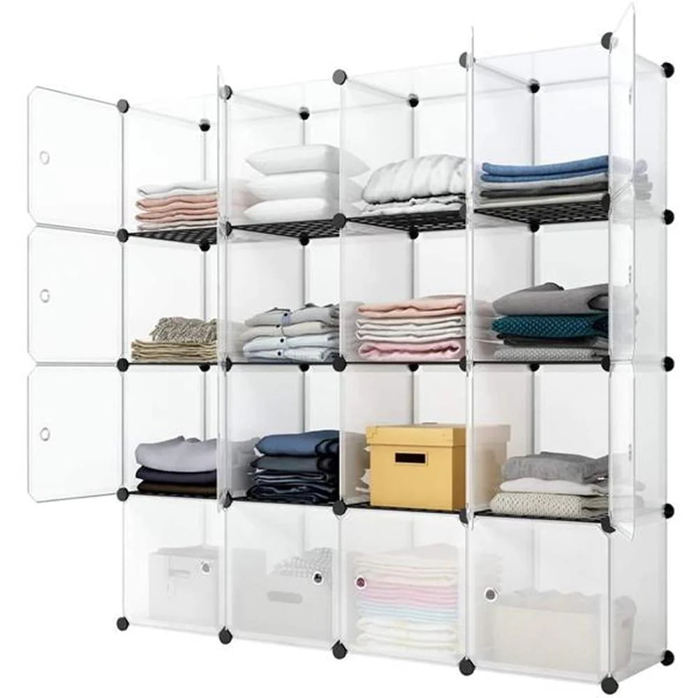 16-Cubes Storage Case Shelf Shelving Bookcase Bookshelf Organizing Closet Toy Organizer Cabinet