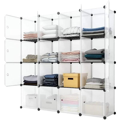16-Cubes Storage Case Shelf Shelving Bookcase Bookshelf Organizing Closet Toy Organizer Cabinet