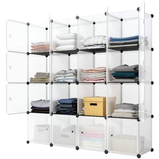 16-Cubes Storage Case Shelf Shelving Bookcase Bookshelf Organizing Closet Toy Organizer Cabinet