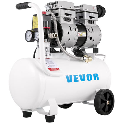 Ultra Quiet Air Compressor 6.6 Gallon 1 HP Oil Free Compressor 115 PSI