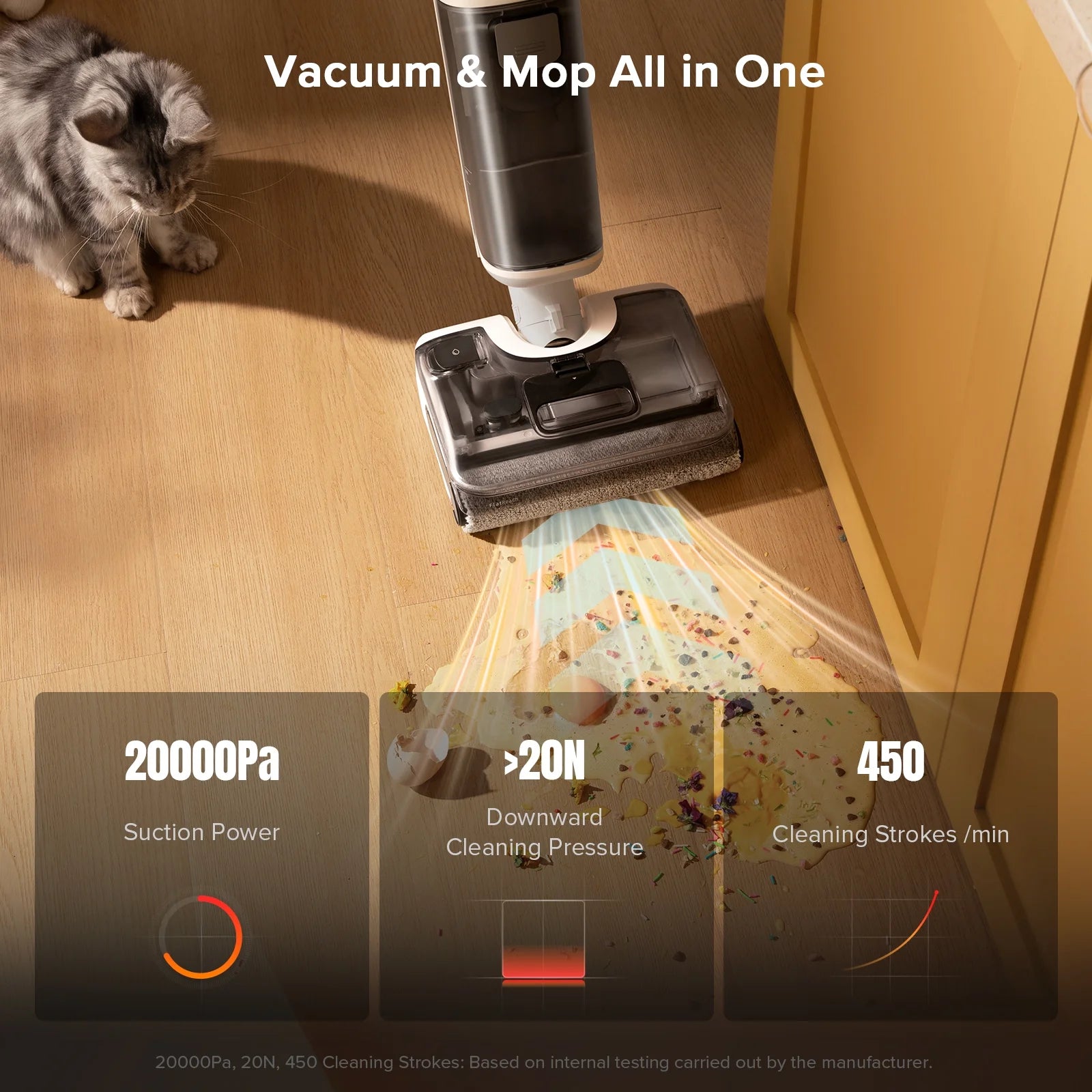 Roborock F25 GT Vacuum Mop All in One, Wet Dry Vacuum Cleaner Cordless, 20000Pa Floor Cleaner Machine for Tile Hardwood Wood Vinyl Floor, Edge to Edge Self Cleaning Electric Mop with 180° Lie-Flat