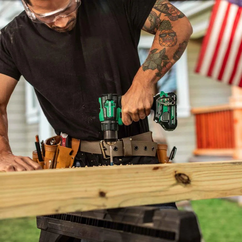 Metabo HPT 18V MultiVolt Cordless Brushless Driver Drill & Impact Driver Combo Kit, Includes 2 Lithium-Ion Batteries, Case and Charger, KC18DEXQB