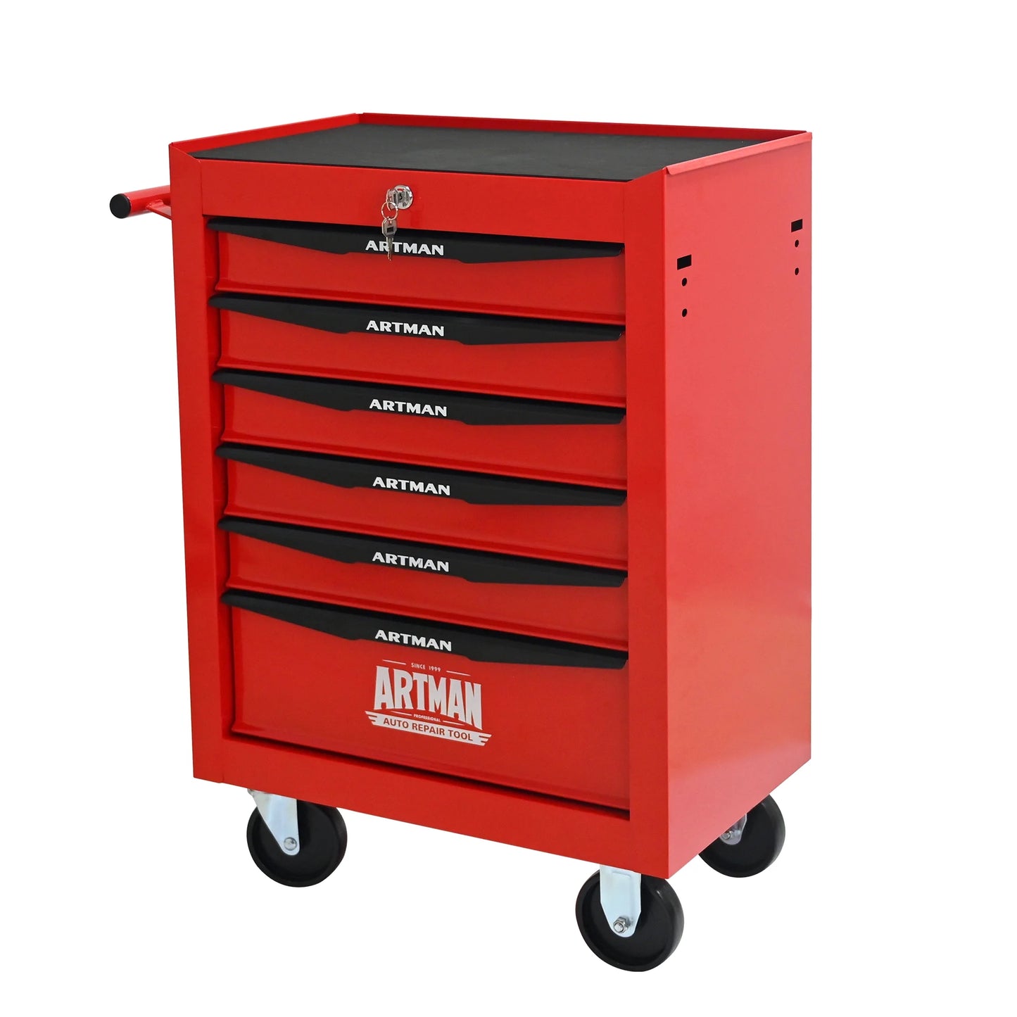 NIGSQJB 30.5"H Rolling Tool Chest Cart with 6 Drawers, 7 Small Tool Boxes Organizers, Lockable Tool Cabinet Storage with Wheels for Garage, Warehouse,Workshop, Repair Shop, DIY, Red
