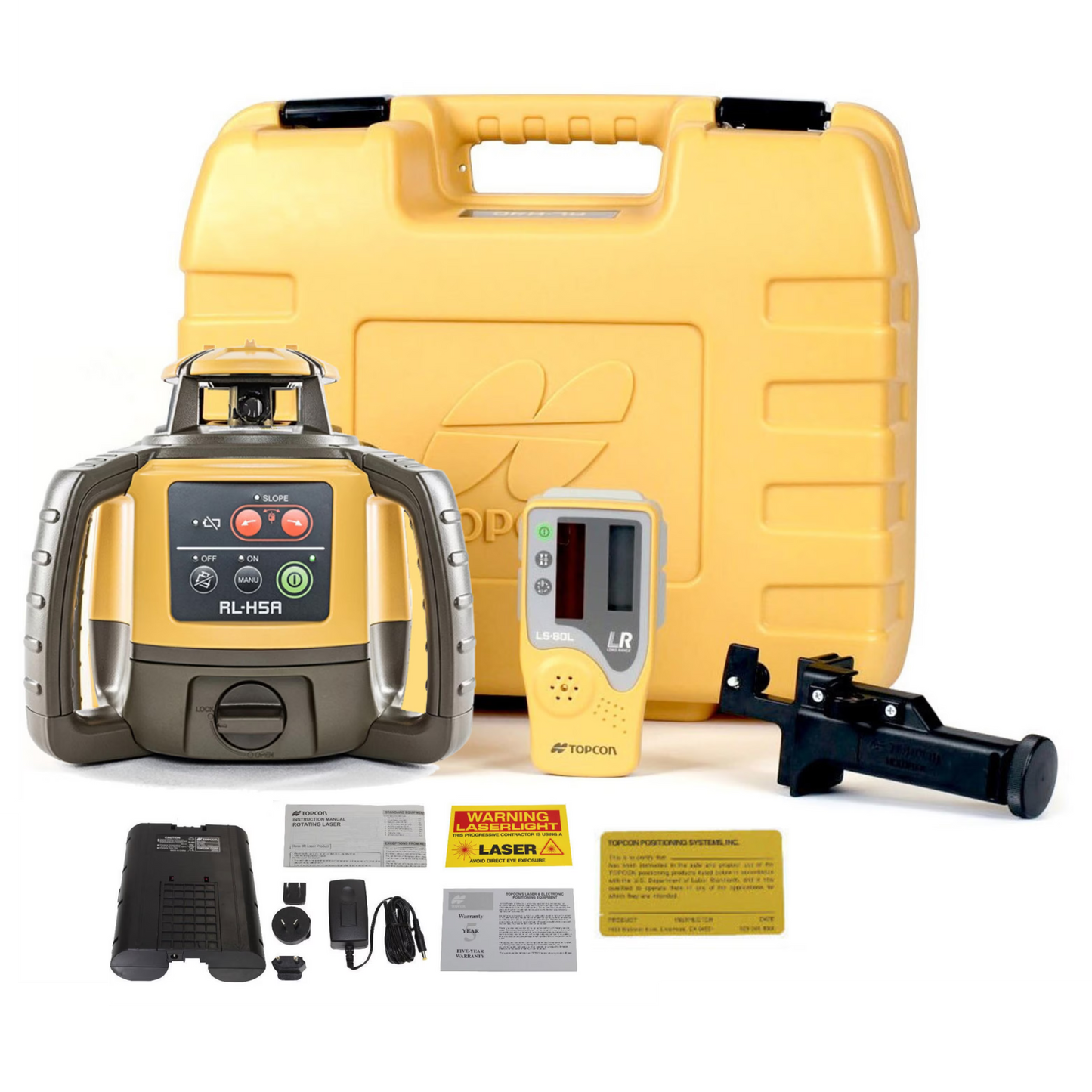 Topcon RL-H5A Rechargeable Horizontal Self-Leveling Rotary Laser with LS-100D Receiver