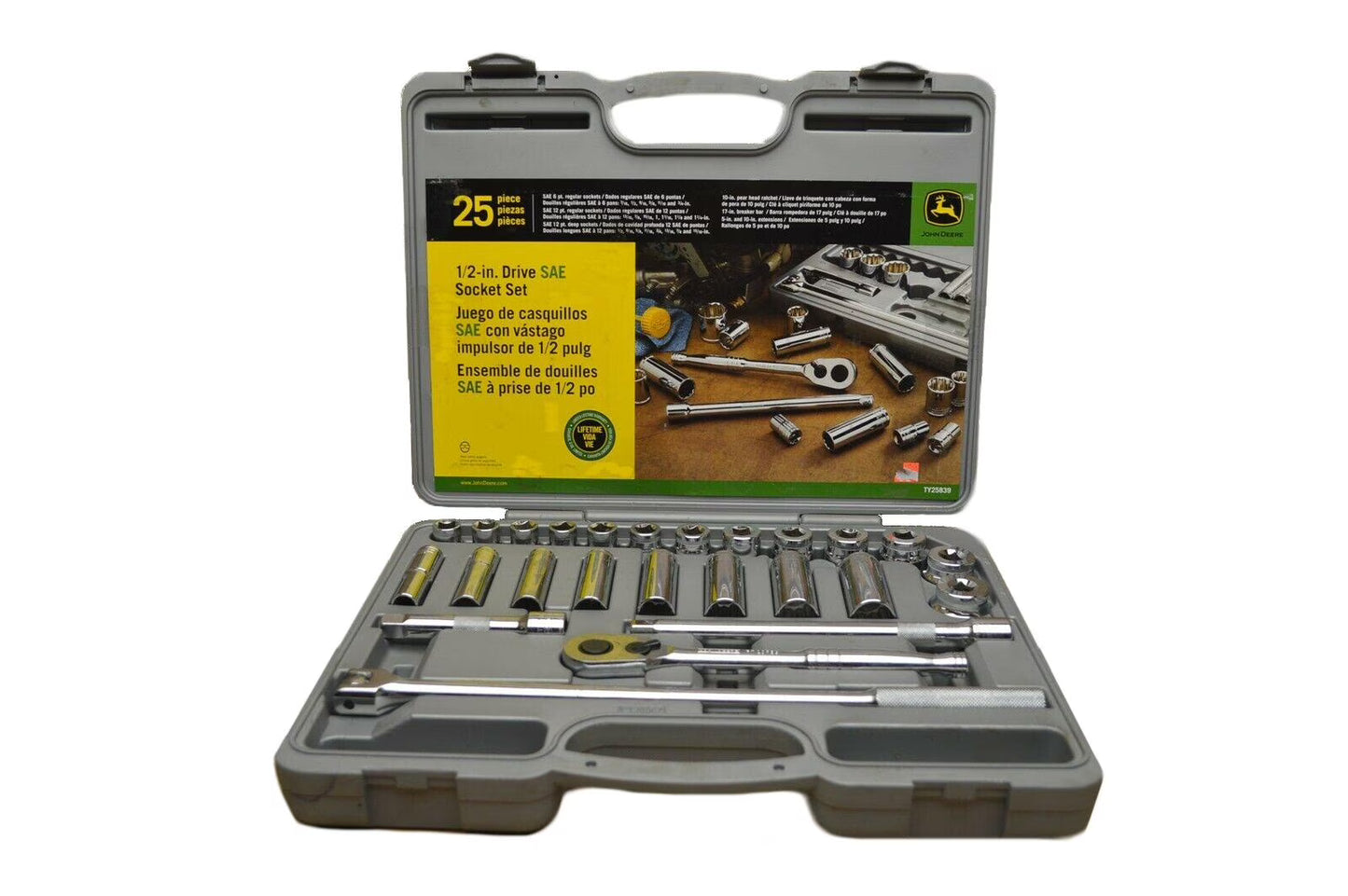 John Deere Ty25839, 1/2" Drive Sae Socket Wrenches & Sets, 25 Pieces