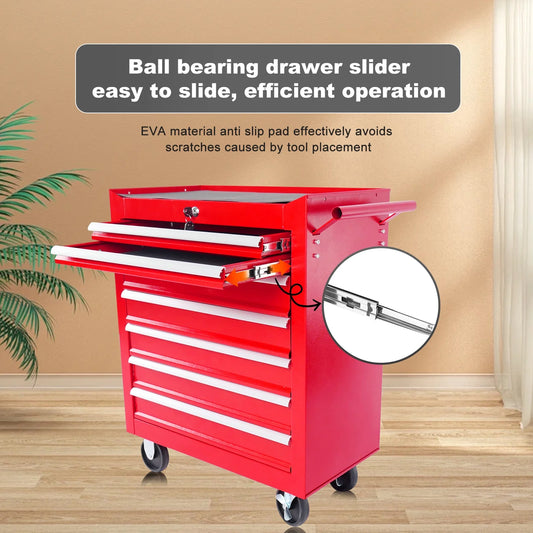DUOSONG 7-Drawer Metal Rolling Tool Chest With Wheels,Tool Storage Cabinet With Locking System Tools & Tool Organizers Tool Boxes
