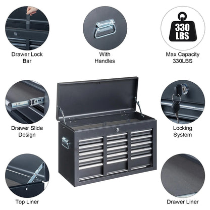 CGDYCF Portable 5-Drawer Metal Tool Chest Cabinet with Lock, Ball-Bearing Slides, Steel Tool Box for Garage & Workshop