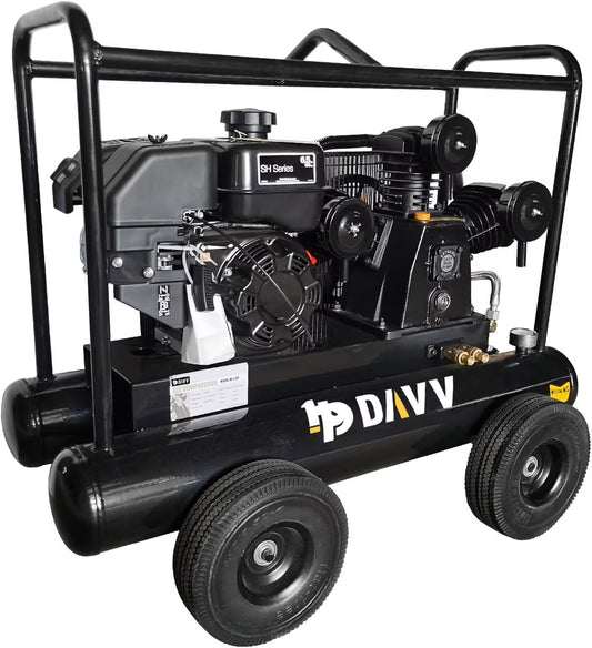 HPDAVV 6.5HP 120 PSI One Stage Gas Driven Piston Air Compressor 20 gal