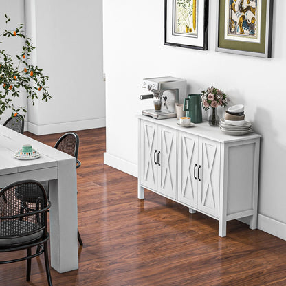 HOMCOM Buffet Sideboard, Coffee Bar Cabinet with Storage, White