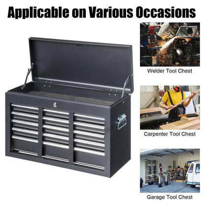 CGDYCF Portable 5-Drawer Metal Tool Chest Cabinet with Lock, Ball-Bearing Slides, Steel Tool Box for Garage & Workshop