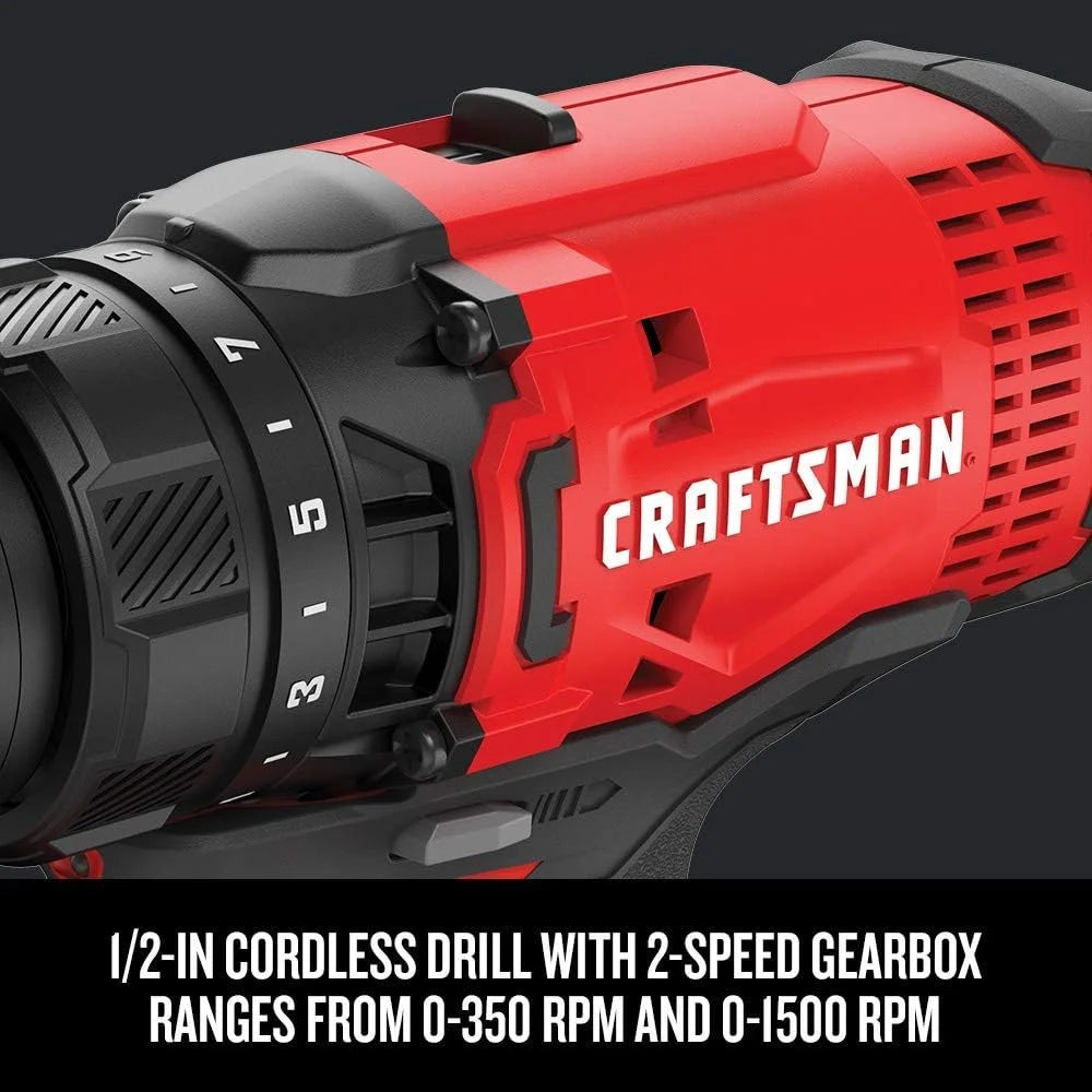Powerful Cordless Drill and Impact Driver Combo Kit with LED Lights