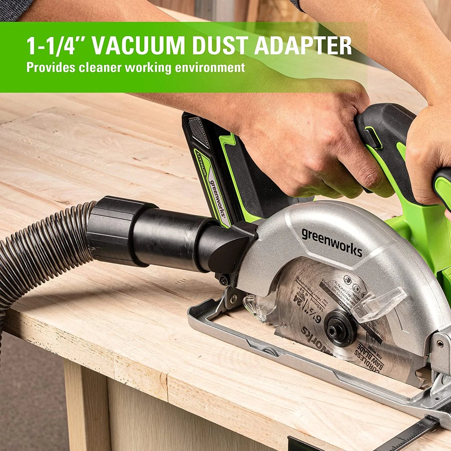 Greenworks 24V Brushless 6-1/2" Circular Saw Kit with 24V 2Ah Battery and Charger