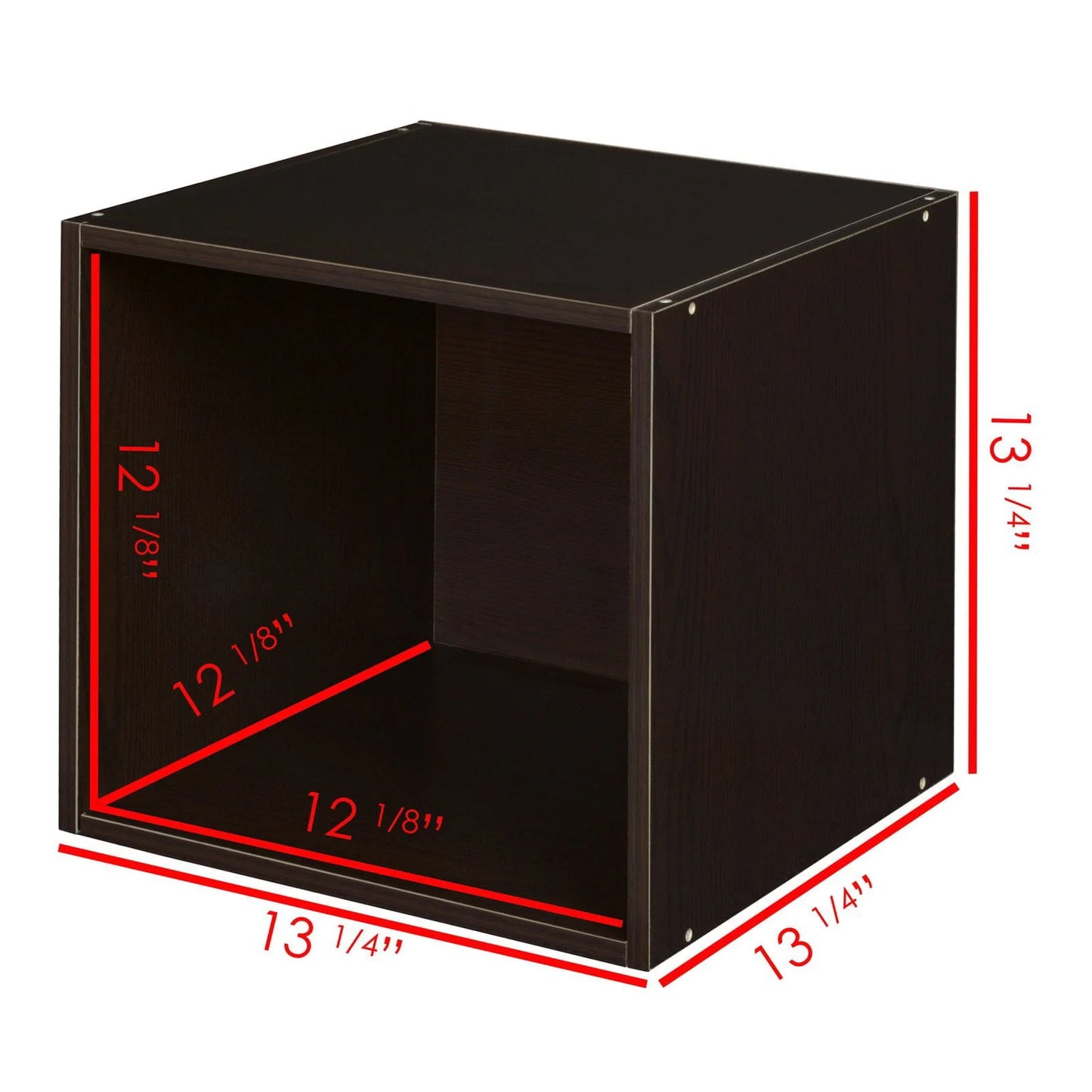 Niche Cubo Storage Set- 1 Full Cube/2 Half Cubes with Foldable Storage Bins- White Wood Grain/Teal