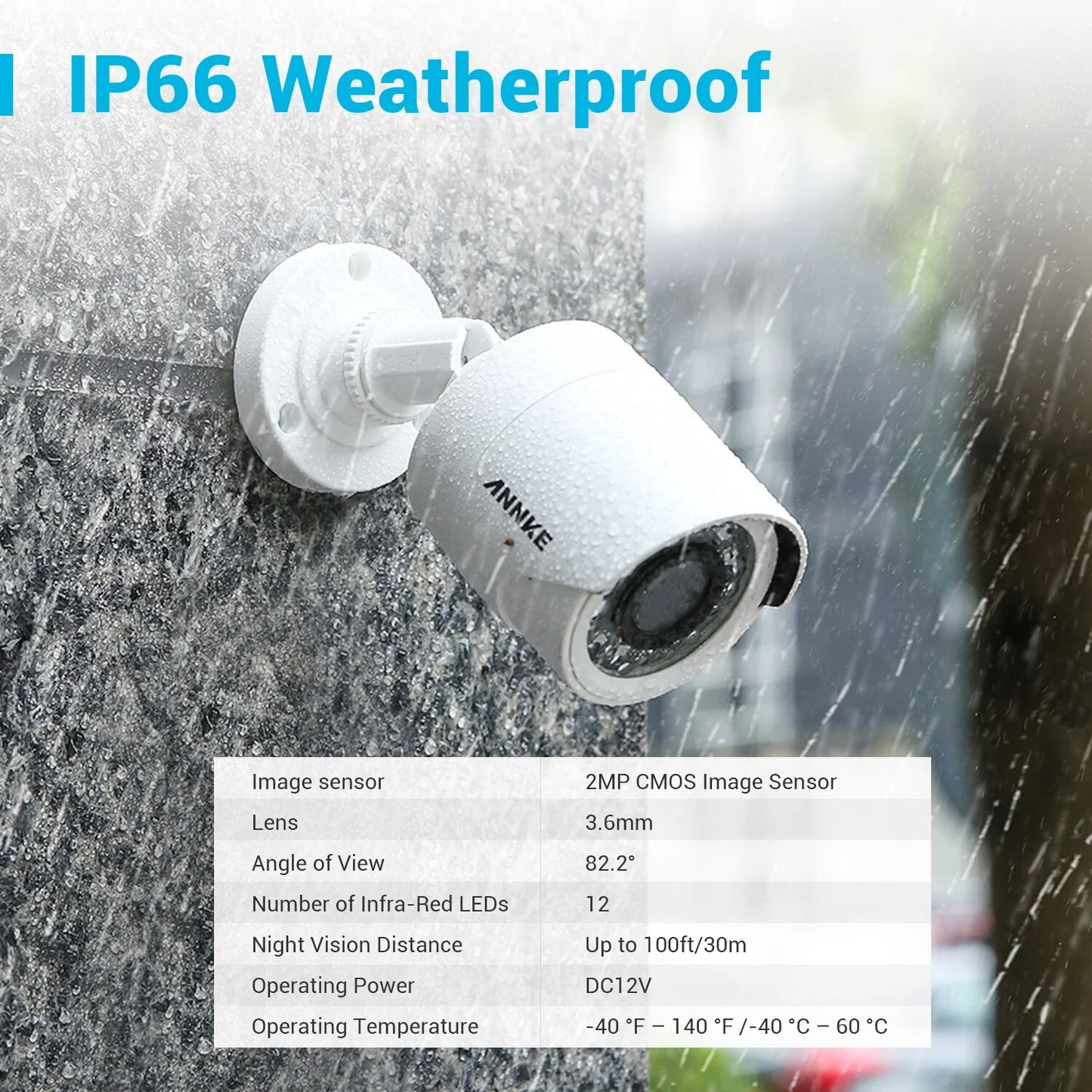 ANNKE 8CH 1080P Outdoor CCTV Video Home Security 8PCS White Bullet Weatherproof Camera System Surveillance Kits With No Hard Drive Disk