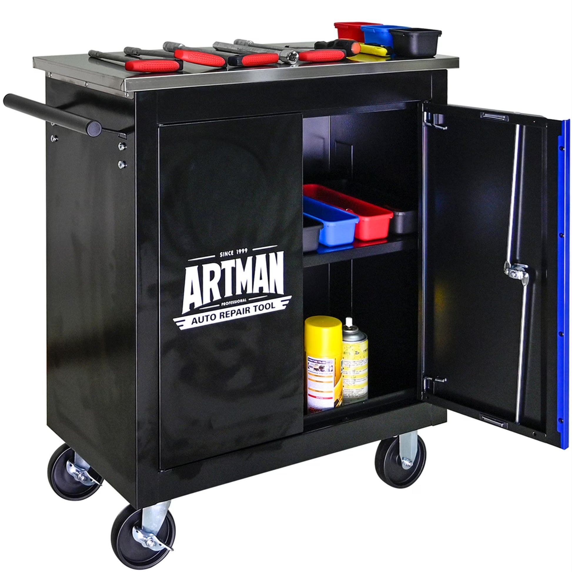 Aukfa Composable 25.9 in Tool Chest with 7 Drawers&7 Plastic Storage Box for Workshop Garage, Black