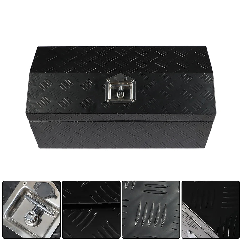 Genrics 30" x 13" x13" Black Aluminum Underbody Tool Box for Truck Pickup RV Trailer ATV