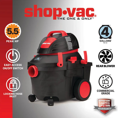 Shop-Vac 4 Gallon 5.5 Peak HP Wet Dry Vacuum with SVX2 Motor Technology, Model 5914411