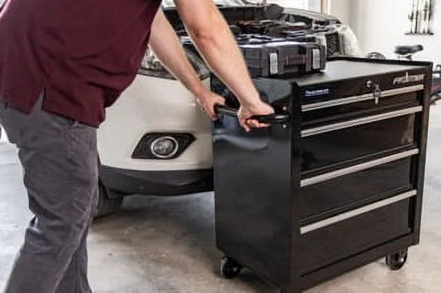 Frontier 26-inch 4-Drawer Base Cabinet Tool Chest, Metal, Black
