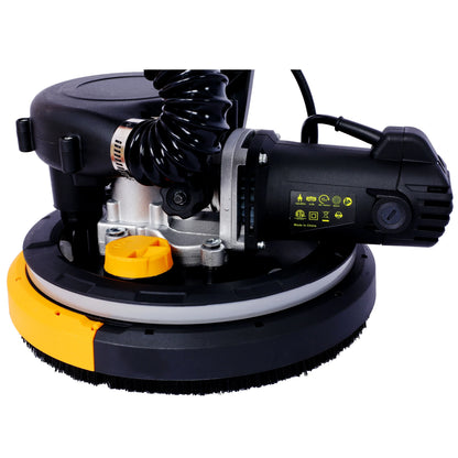 Electric Drywall Sander with Vacuum, 780W Power Sander for Drywall Dustless Floor Sander with Variable Speed 900-1800RPM, LED Light, Extendable, Foldable Handle, 4M Power Cable, Yellow+Black