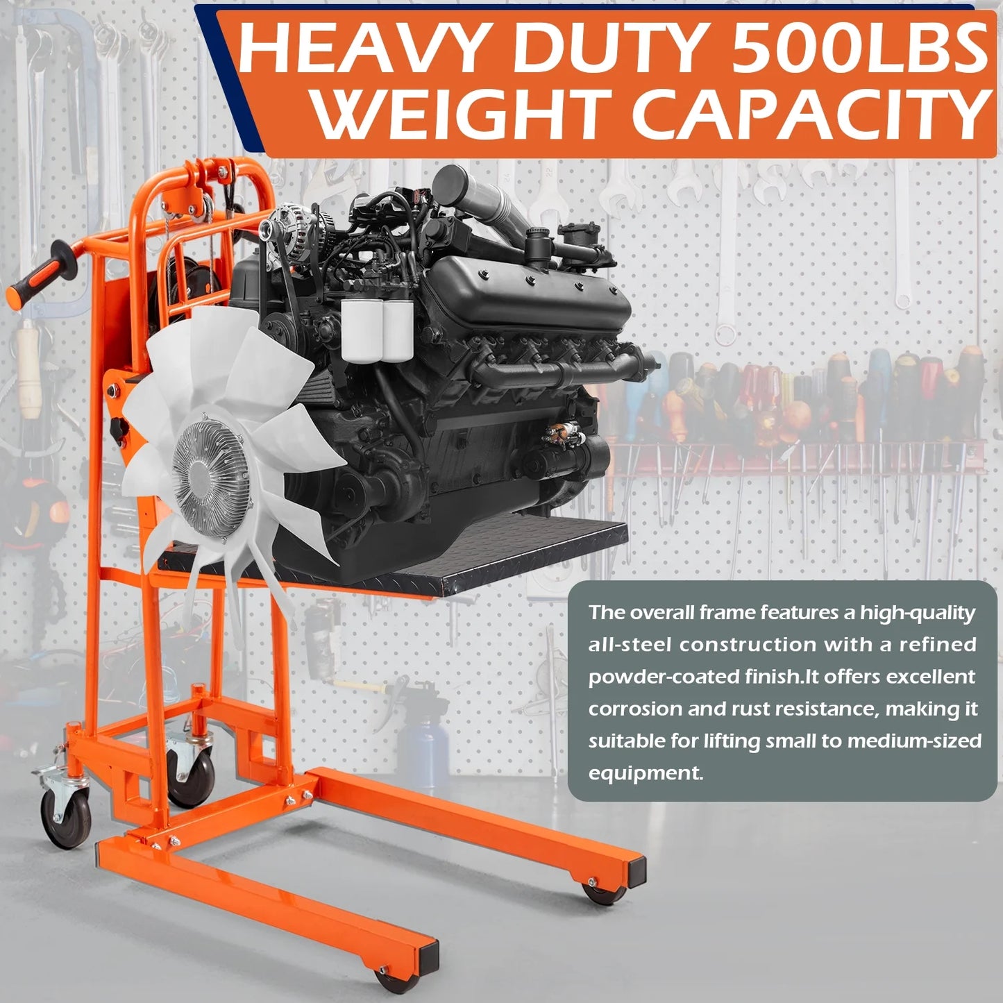 AECOJOY Hydraulic Material Lift Pallet Truck 500 Lbs,Lift Table Cart,32" Max Lift Height Pallet Truck Jack with Lockable Swivel Casters - Ideal for Warehouse, Workshop and Garage Use
