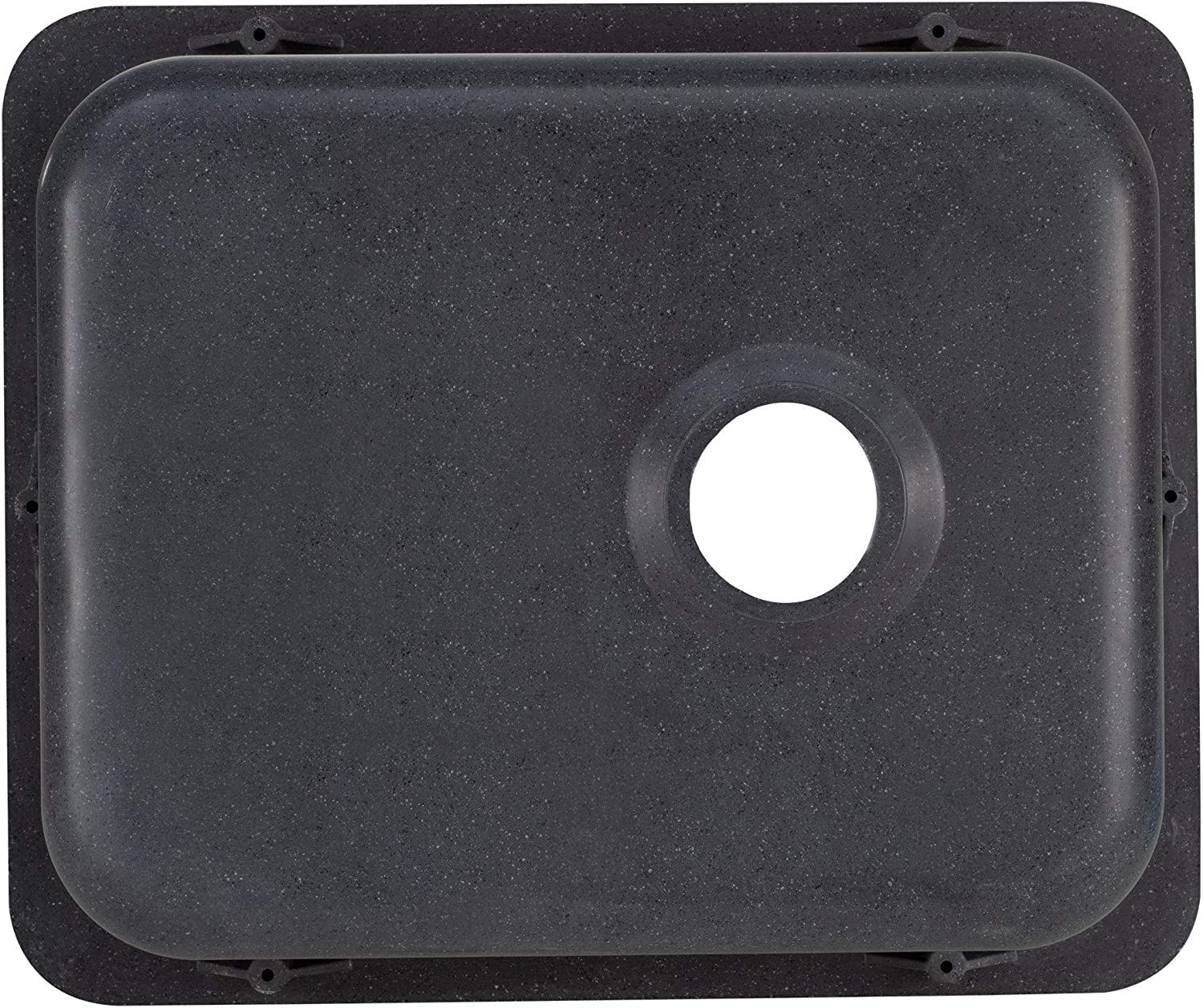 RecPro RV Kitchen or Bathroom Bar Sink | 15" X 13" | White or Black Granite | Single Plumbing Hole | Made in USA (Black Granite)