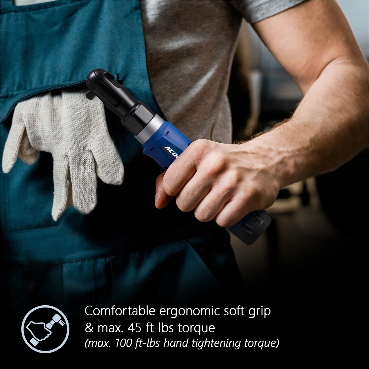 ACDelco G12 Series, 1/4 & 3/8 in Drive Size Cordless 2.0 Ah, 30 ft lb & 45 ft lb Electric Ratchet