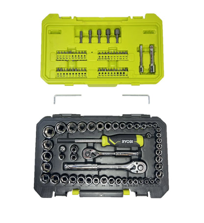RYOBI 97 PC. 1/4" & 3/8" Drive Mechanics Set - RHMTS49701