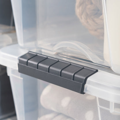IRIS 12.9 Quart Buckle Up Storage Bin, 6-pack