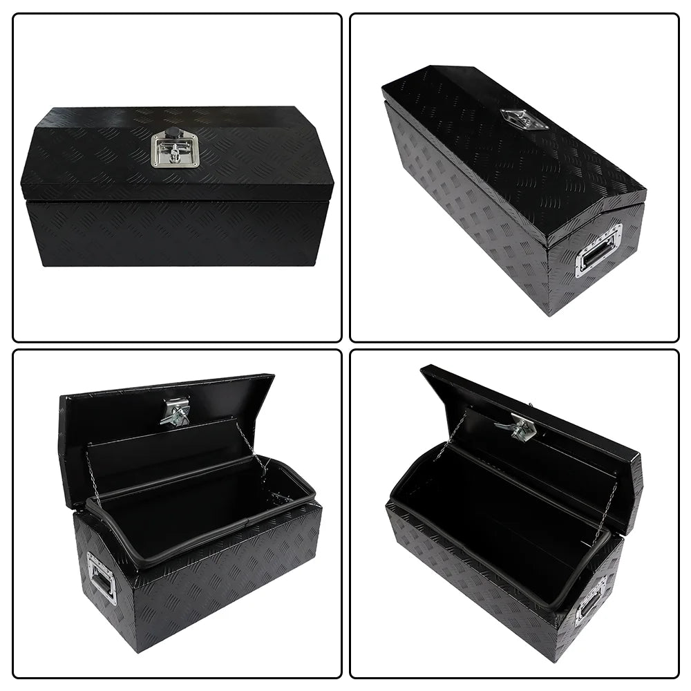 Genrics 30" x 13" x13" Black Aluminum Underbody Tool Box for Truck Pickup RV Trailer ATV