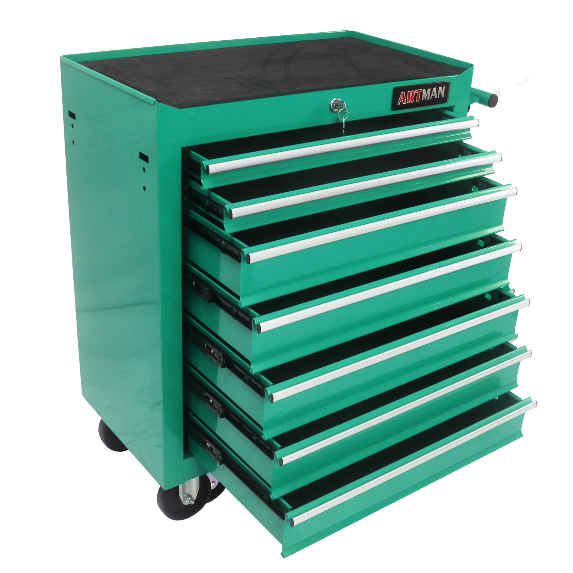 Rolling Tool Chest with 7-Drawer Tool Box with Wheels, Multifunctional Tool Cart Mechanic Tool Storage Cabinet for Garage, Warehouse, Workshop, Repair Shop, Silver