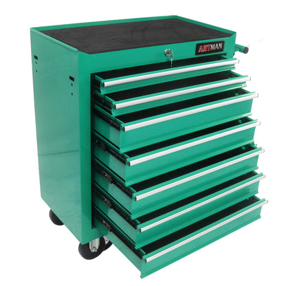 Rolling Tool Chest with 7-Drawer Tool Box with Wheels, Multifunctional Tool Cart Mechanic Tool Storage Cabinet for Garage, Warehouse, Workshop, Repair Shop, Silver