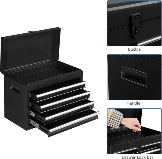 TUFFIOM 5-Drawer Rolling Tool Chest, Tool Storage Cabinet with Adjustable Shelf, Tool Organizer Box