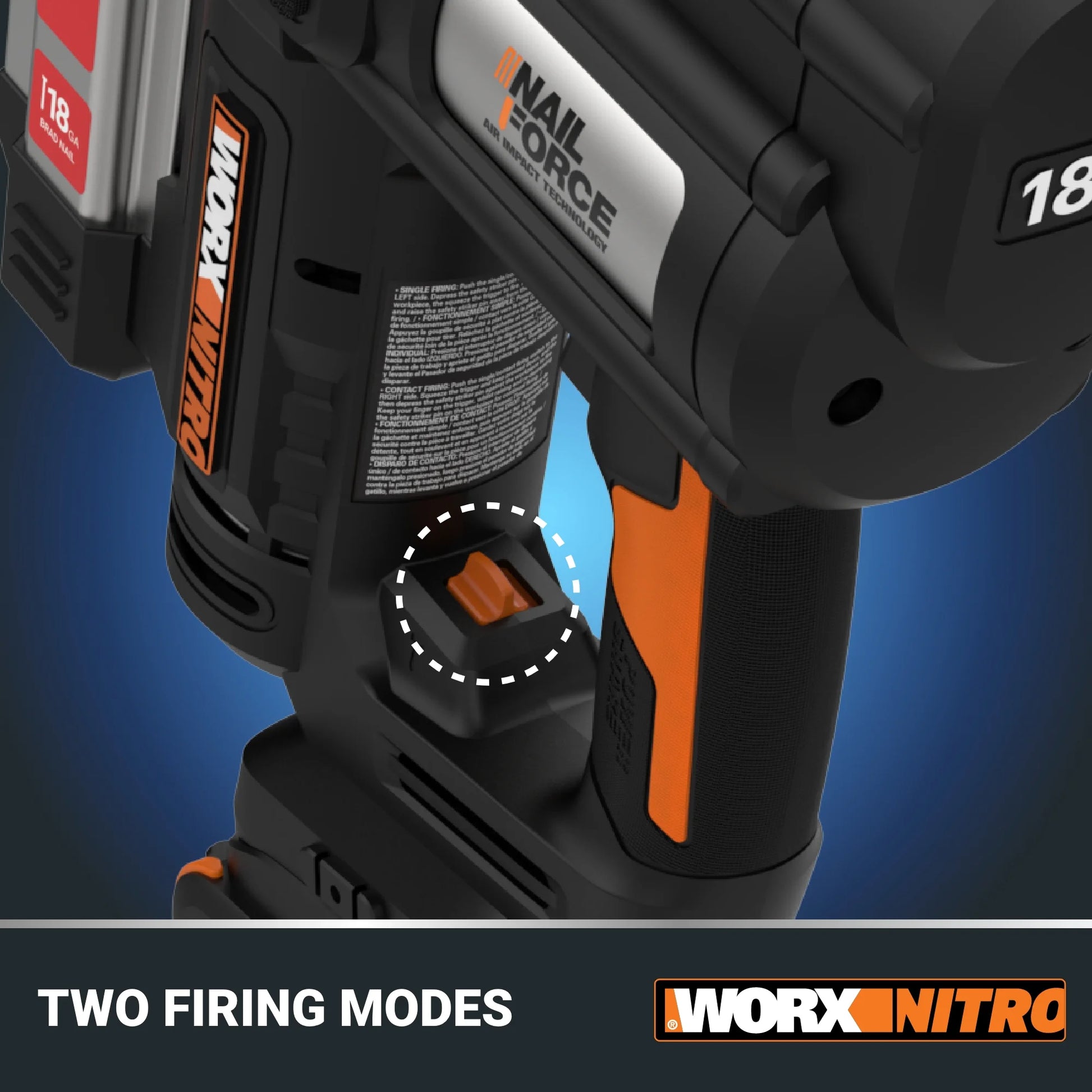 Worx Nitro WX842L.9 20V Power Share Cordless 18GA Brad Gun (No Battery and Charger Included - Tool Only)