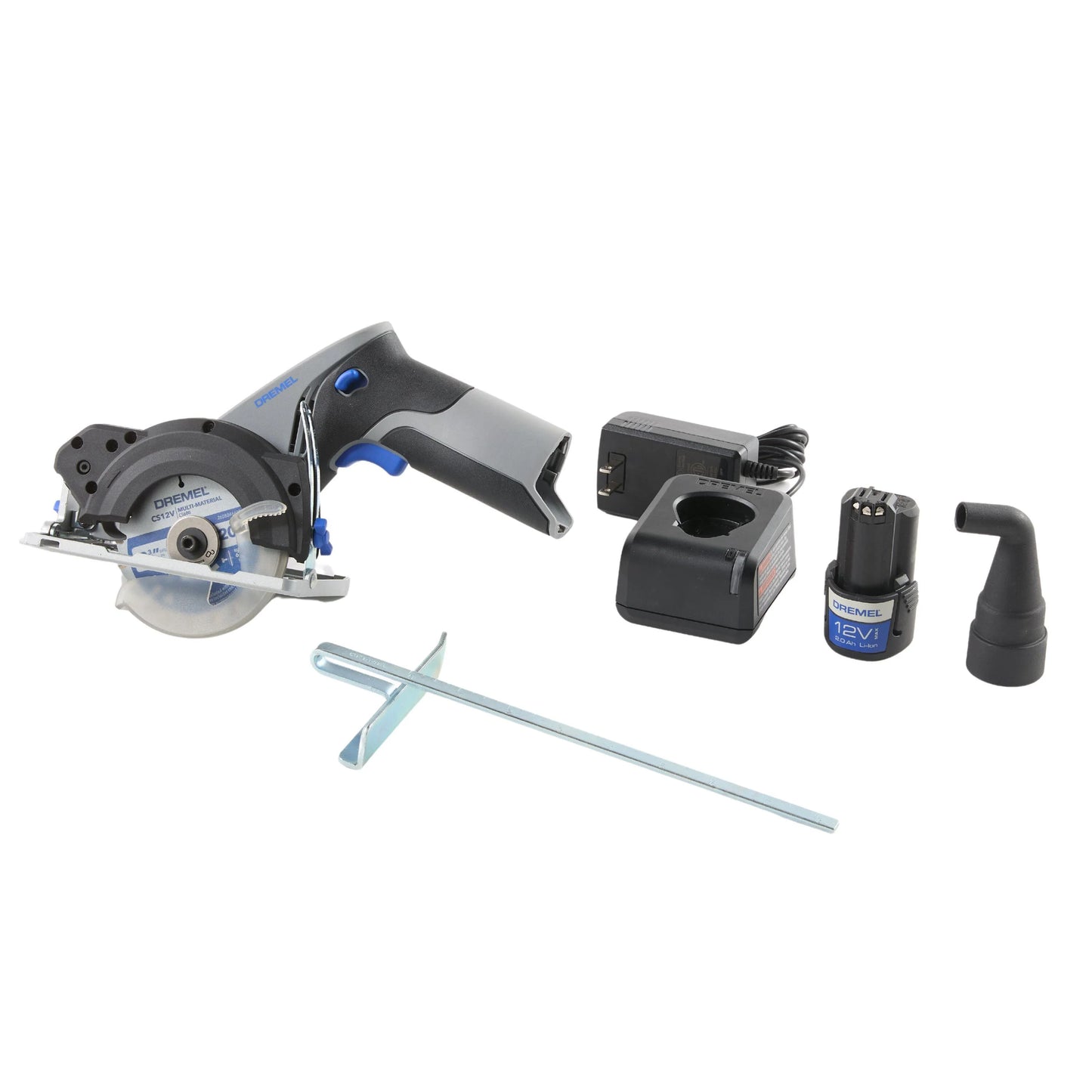 Dremel Blueprint 12V Compact Circular Saw with Integrated Laser Guide, 2Ah Li-Ion Battery and 3 3/8"Multi Material Blade (CS12V-S1)