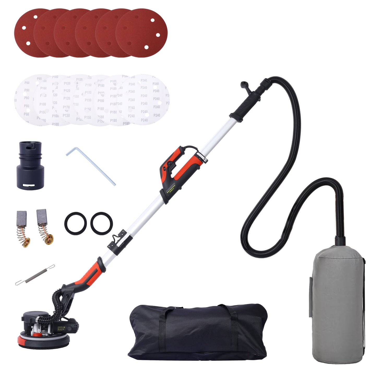 Drywall Sander, 780W Electric Drywall Sander with Vacuum Dust Collection 6.5A Motor Dustless Floor Sander with Variable Speed 900-1800RPM, LED Light, Extendable & Foldable Handle,,