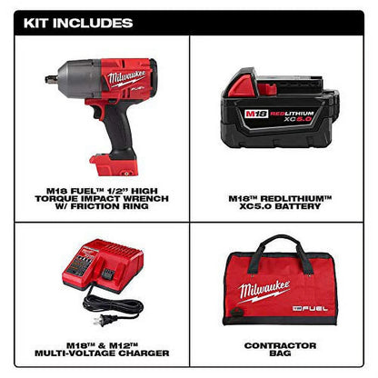 Milwaukee Tool M18 FUEL 1/2 IN. HTIW KIT (1 Battery) W/BAG