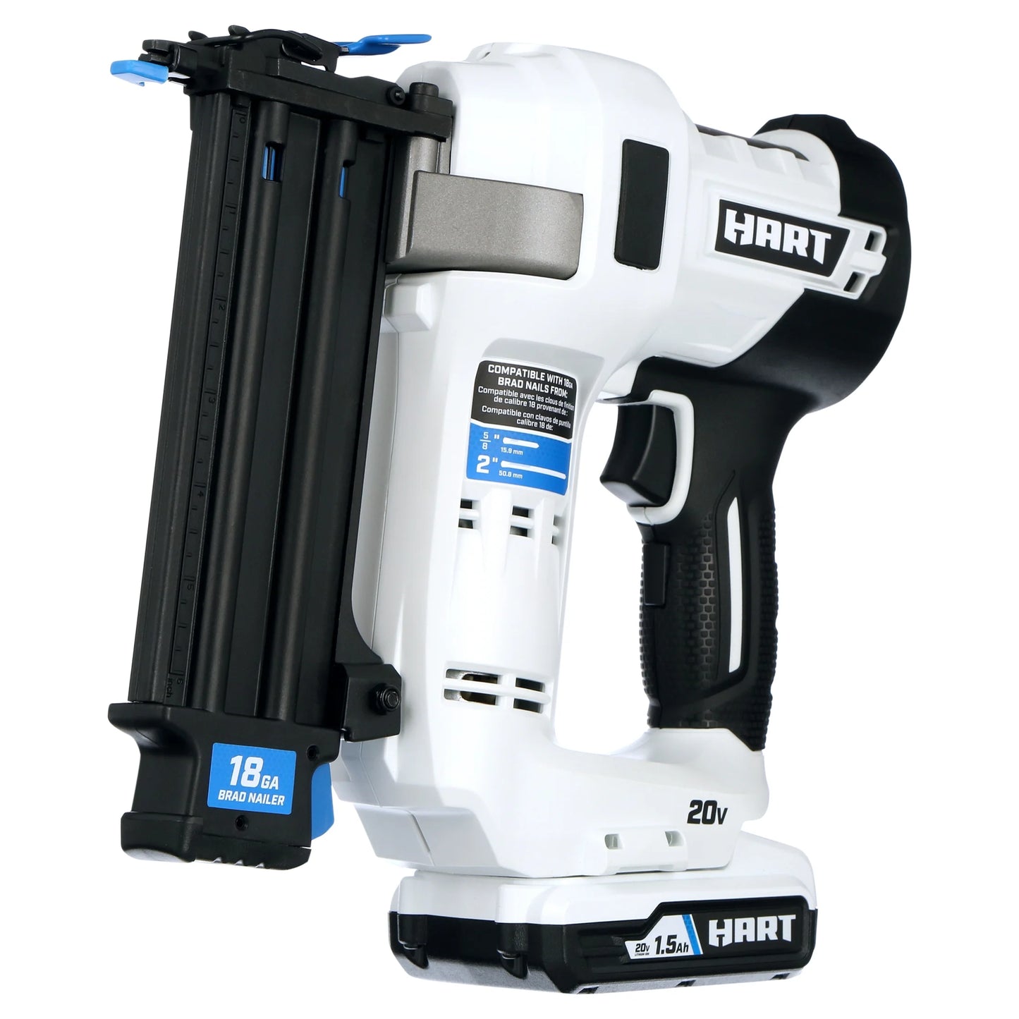 HART 20-Volt Nailing Kit w/HART 20V 18G Brad Nailer Kit, HART 20V 6-1/2" Circular Saw, & HART Impact Work Gloves