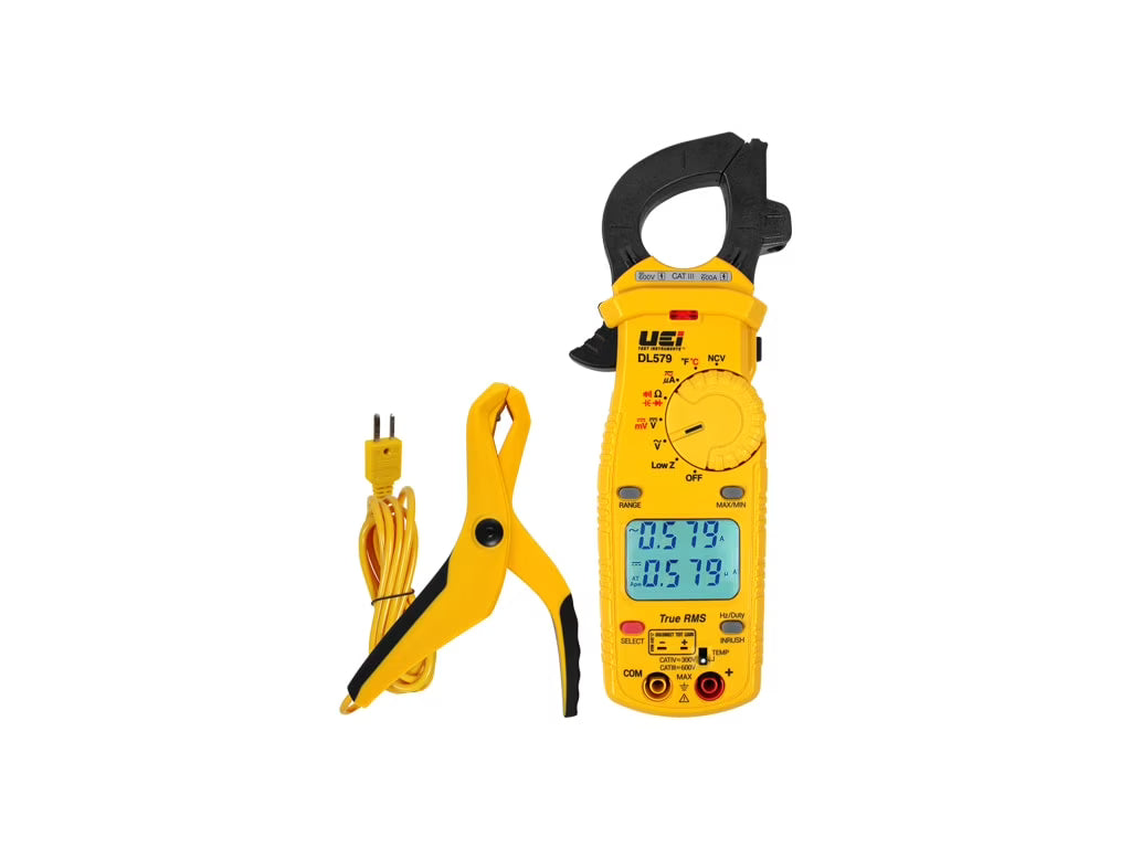 UEi DL579COMBO - 600A Dual Display TRSM-Clamp with Temp/Capacitance and ATTPC4 C