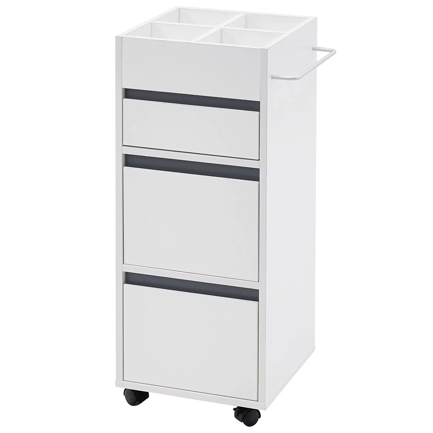 BarberPub Utility Cart with Storage Drawer, Salon Trolley Cabinet