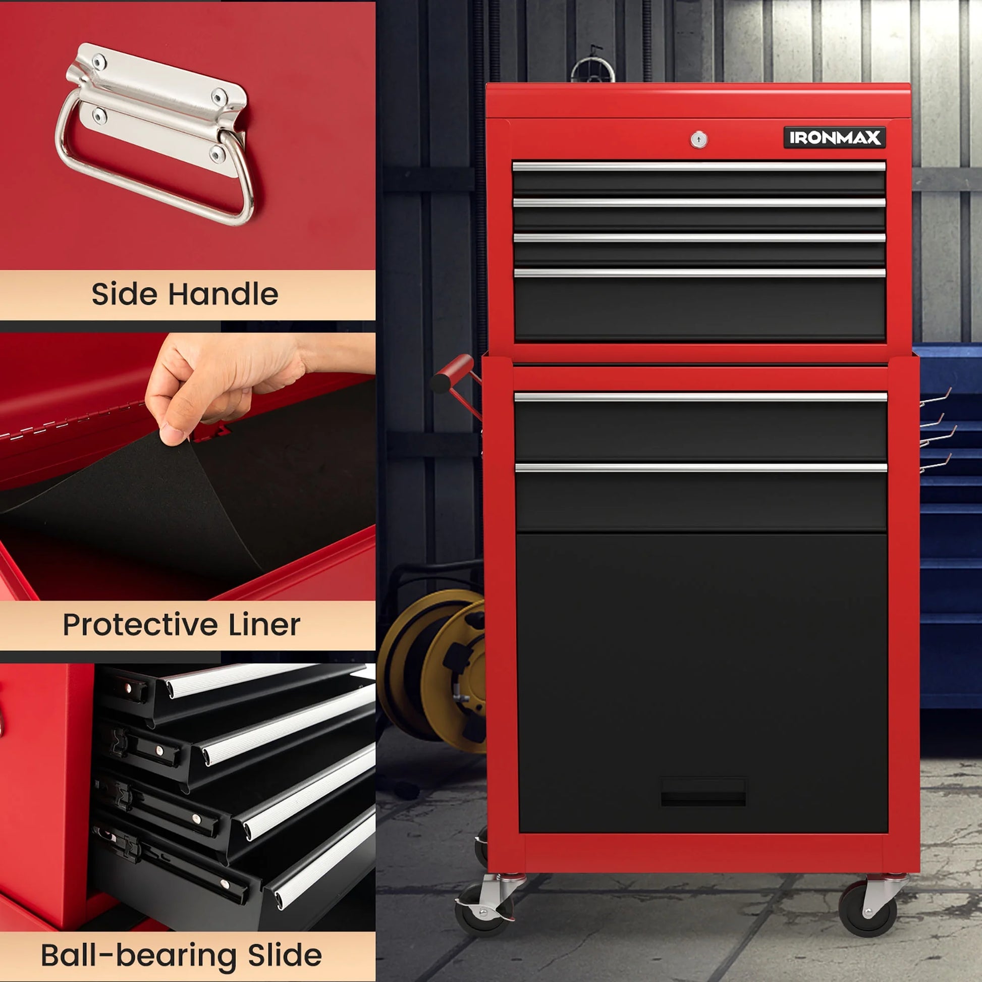 Gymax 6-Drawer Rolling Tool Chest Lockable Tool Box and Storage Cabinet Garage Workshop