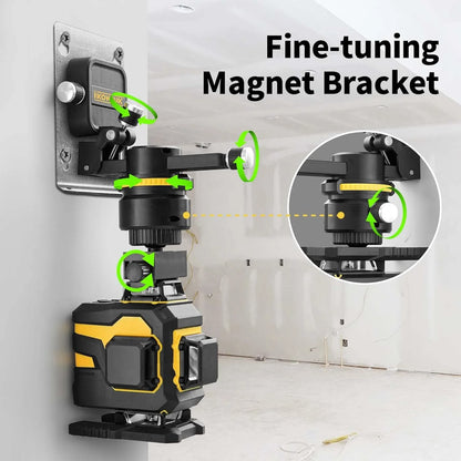 Laser Level, IKOVWUK 3x360? Cross Line Laser for Construction and Picture Hanging, 12 Green Lasers with Self-leveling, 65 ft Vertical & Horizontal Line, Level Tool with 5200 mAh Rechargeable Battery