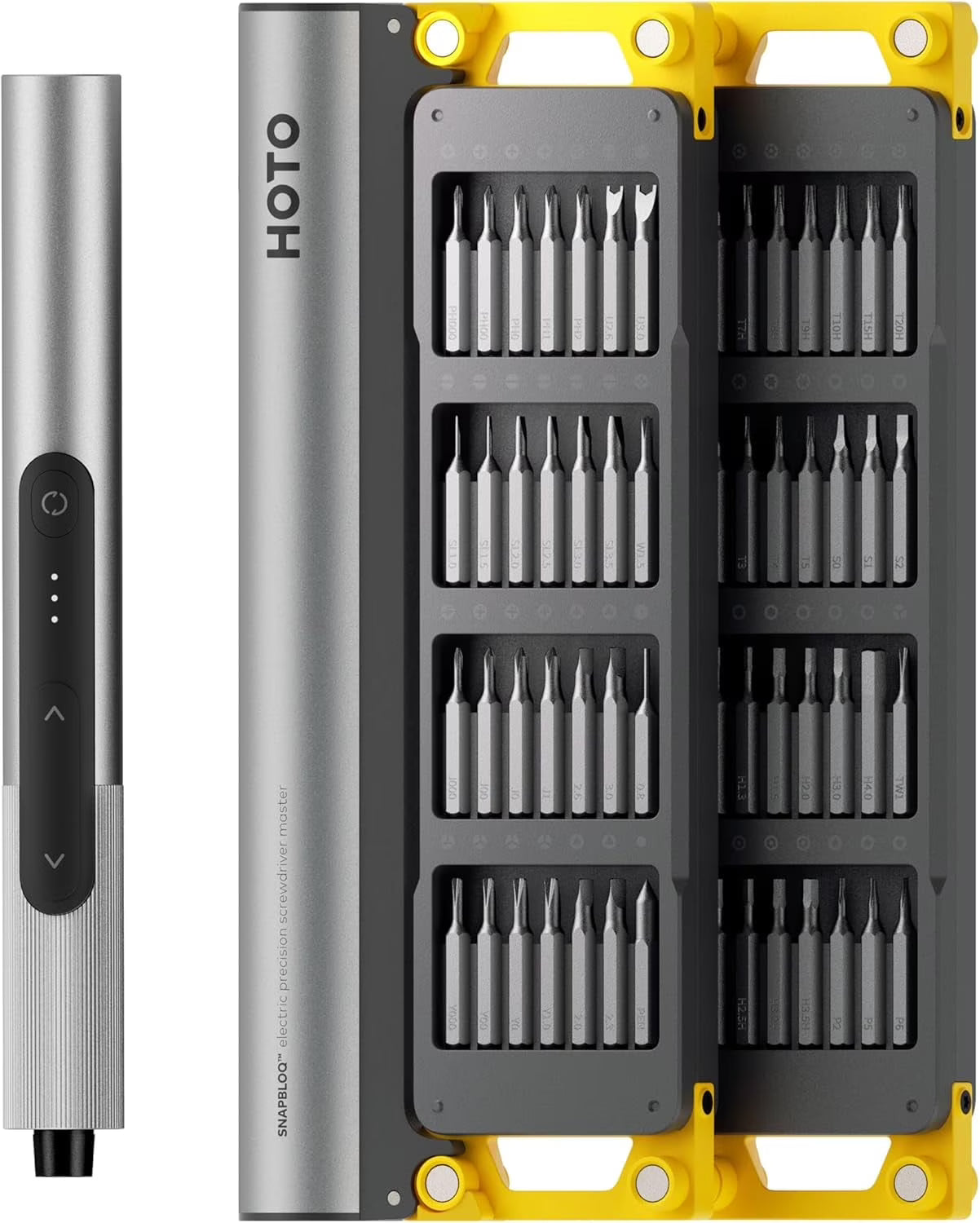 HOTO SNAPBLOQ D-A03 Electric Mini Drill Pen with 20 Bits, Brushless Motor, 3-Speed USB-C Rechargeable Electric Hand Drill, LED Light, Resin Drill Set for Jewelry Making,PCB, Wood, Plastic, DIY