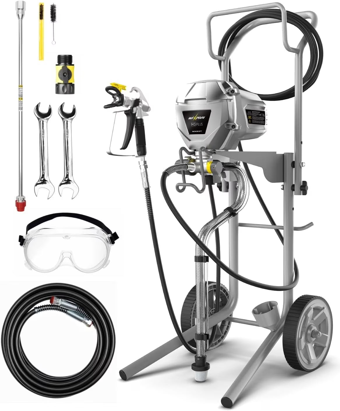 InoKraft M1, 466W, 120V Gray Power Paint Sprayer, 5 Gallon, 2 Spray Patterns, 0.29 GPM, 22.55 lb, 1 Piece
