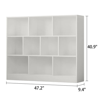 FUFU& GAGA 10-Cube Storage Shelf, Multipurpose Cubby Shelving Unit Display Storage Bookcase Bookshelf, Storage Cubes Organizer Cabinet for Home Office Living Room Bedroom, White(L 47.2in)