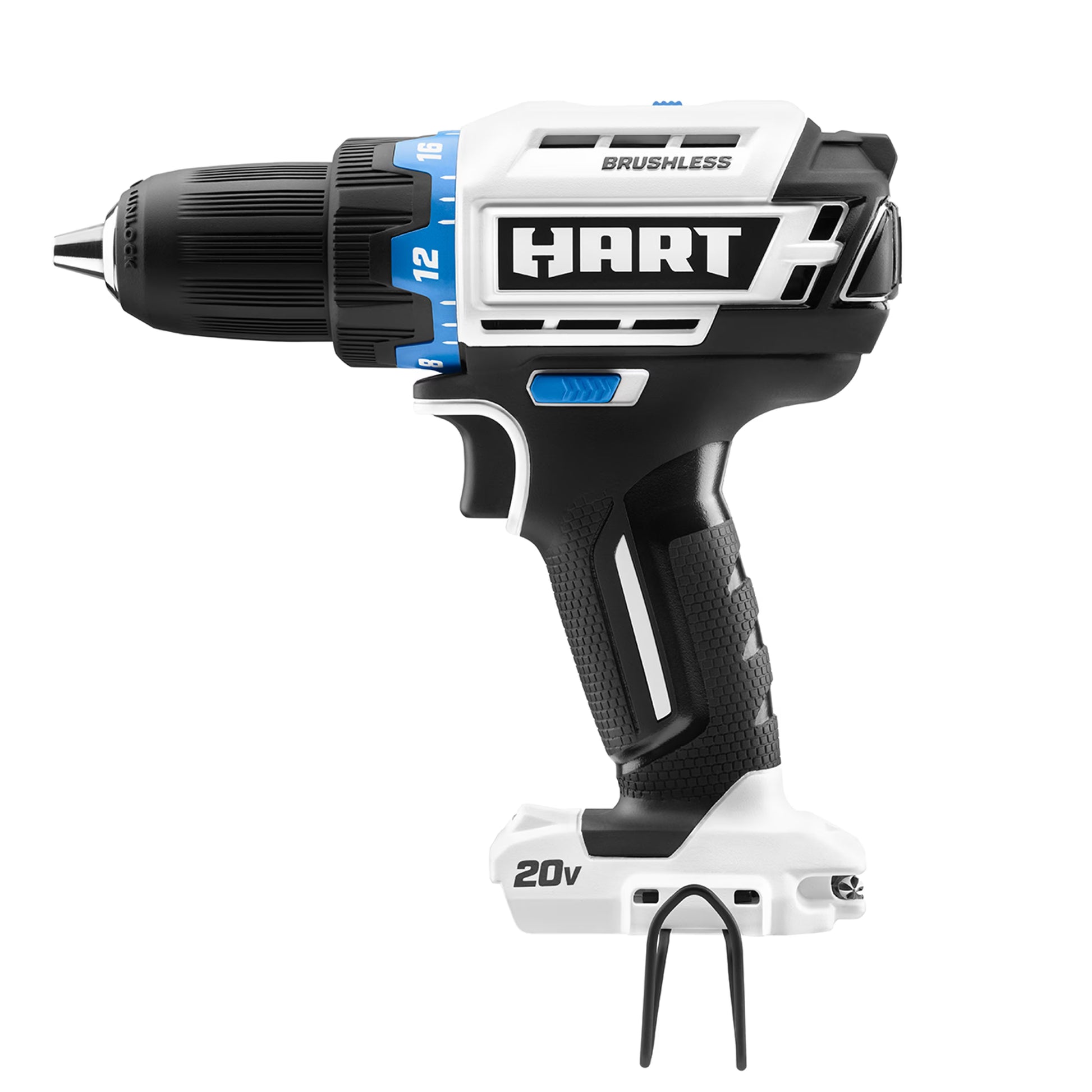 HART 20-Volt Cordless Brushless 1/2-inch Drill/Driver Kit and 10-inch Storage Bag (1) 2Ah Lithium-Ion Battery