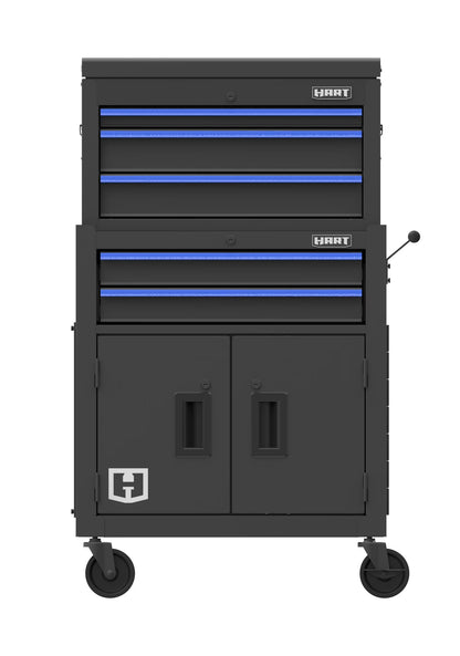 Hart 24-inch Steel Tool Chest Combo with Built-In Power Strip, 400 lb Capacity
