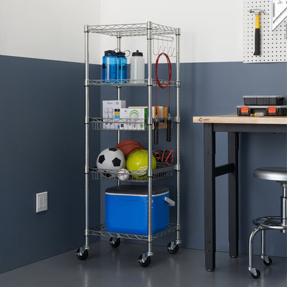 TRINITY EcoStorage 5-Tier NSF Rack w/Sliding Pull-Out Baskets & Wheels
