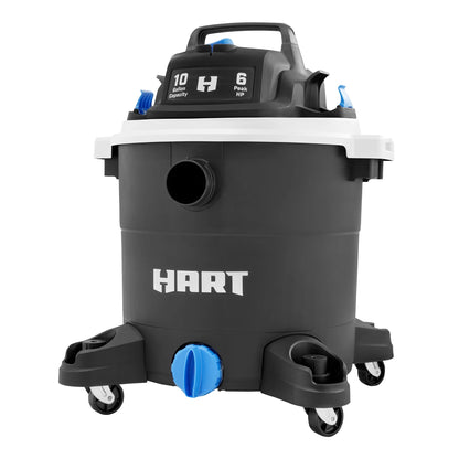 HART 10 Gallon 6 Peak HP Poly Wet/Dry Vacuum, VOC1012PF 3703